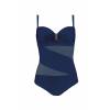 Women's one piece swimming costume Self Gold 5 Navy blue